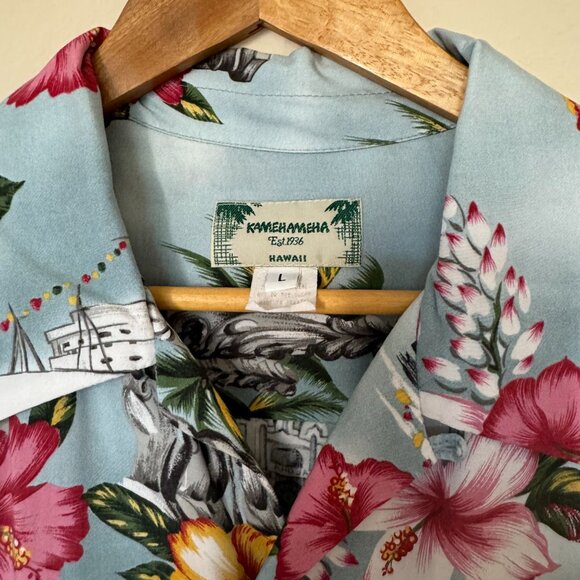 ORIGINAL VINTAGE KAMEHAMEHA HAWAIIAN MEN'S SHIRT - Picture 6 of 9